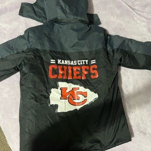 Kids Kansas City Chiefs Raincoat - Black and Gray